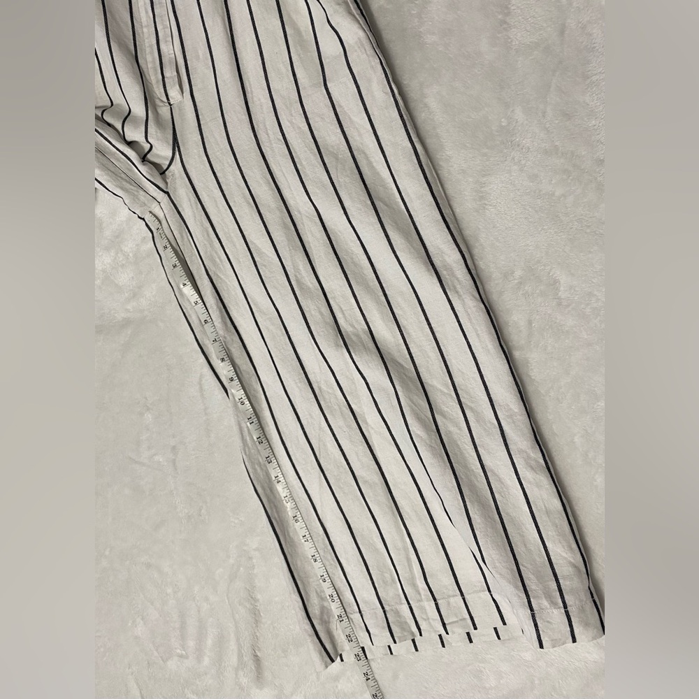 Banana Republic Striped Linen Blend Wide Leg Cropped Jumpsuit - Picture 11 of 14